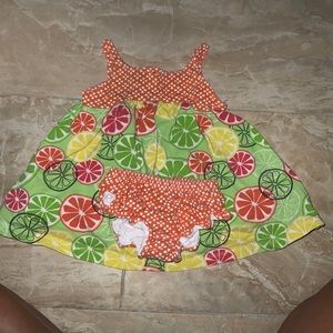 Fruit dress and bloomers 3m